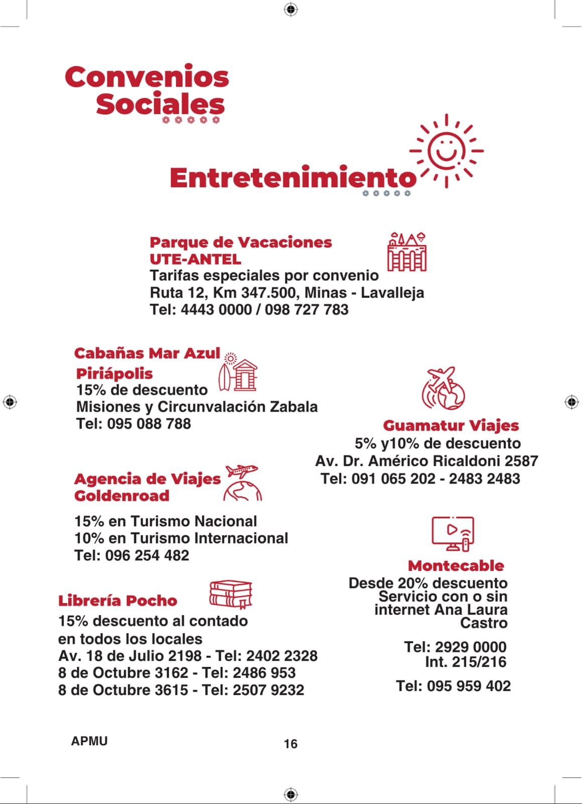 Convenios APMU de entretenimiento